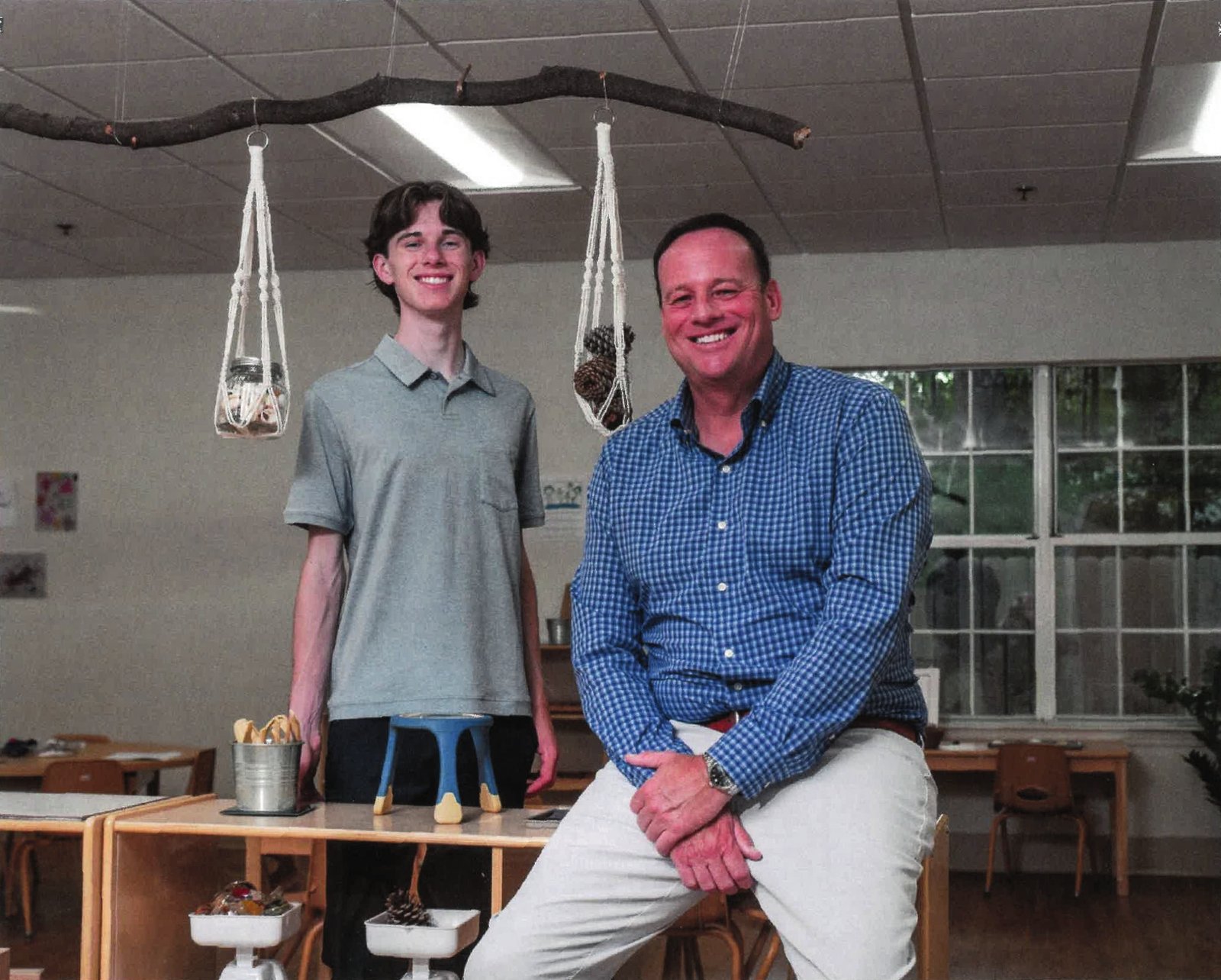 Bill and Max Wagner in a classroom at Ivybrook Academy Sandy Springs